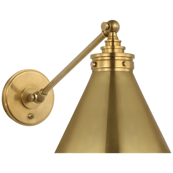 Parkington Single Library Wall Light, a premium Functional light by VCGallery Italy. Close - up image of its design.