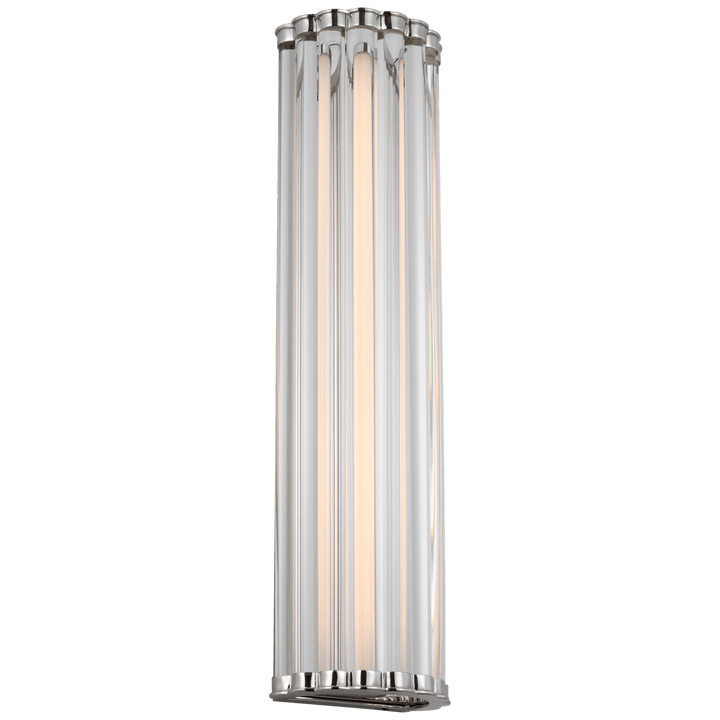Kean 21" Sconce in Polished Nickel with Clear Glass Rods