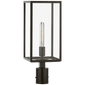 Fresno Post Light in Aged Iron with Clear Glass
