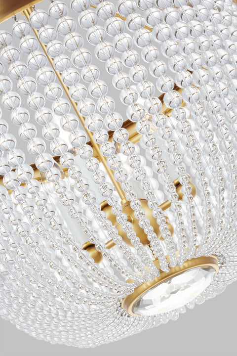 Summerhill Large Pendant in Burnished Brass with Clear Glass