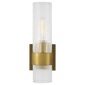 Geneva Sconce in Burnished Brass with Clear Glass