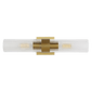 Geneva Linear Sconce in Burnished Brass with Clear Glass