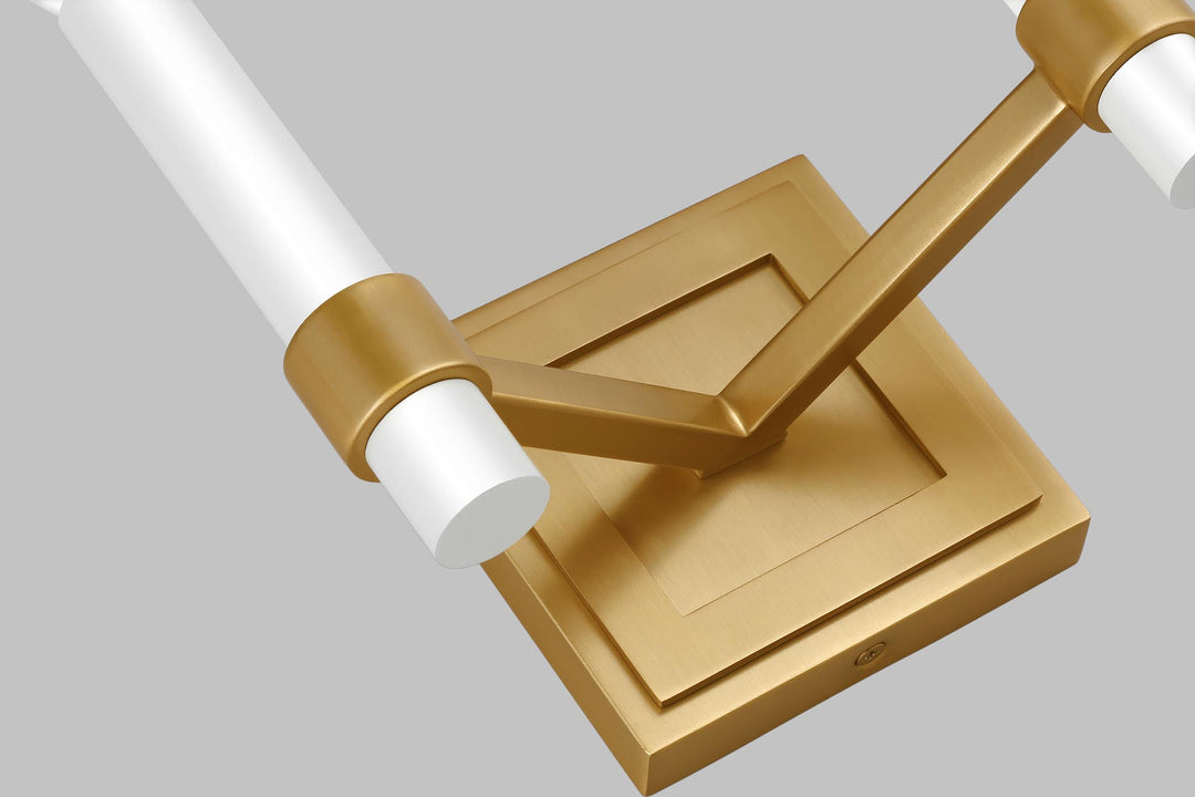 Marston Double Wall Sconce in Burnished Brass with No Option