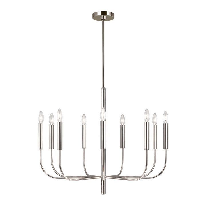 Brianna Medium Chandelier in Polished Nickel with No Option