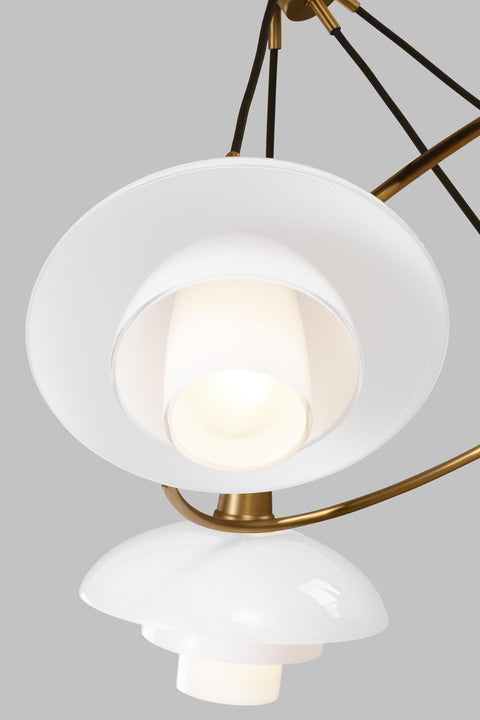 Rossie Medium Chandelier, a premium Chandelier light by Visual Comfort & Co. Close - up image of its design.
