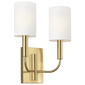 Brianna Double Sconce, a premium Decorative light by Visual Comfort & Co. Close - up image of its design.