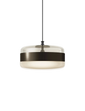 Lampada a sospensione Futura grande - Matte Black / Ottone ambrato
