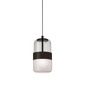 Lampada a sospensione Futura media - Matte Black / Marrone fumo