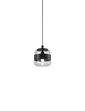 Lampada a sospensione Futura piccola - Matte Black / Cristallo Nero
