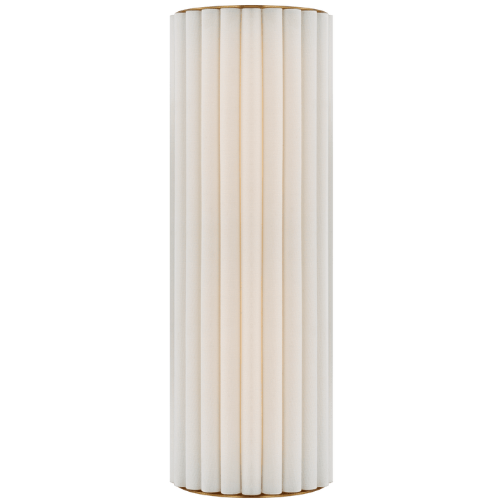 Palati Large Tall Sconce in Hand-Rubbed Antique Brass with Linen Shade
