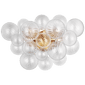Talia Large Sconce in Gild with Clear Swirled Glass