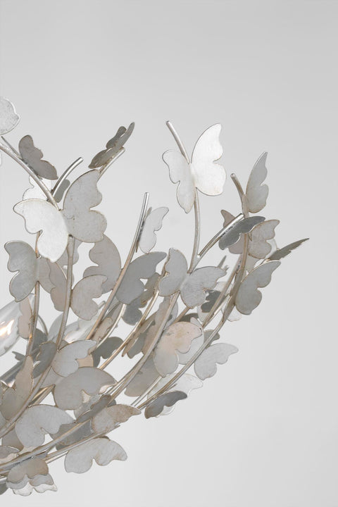 Farfalle Large Semi-Flush Mount in Burnished Silver Leaf