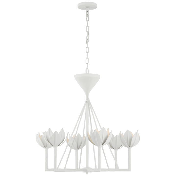 Alberto Small Low Ceiling Chandelier in Plaster White