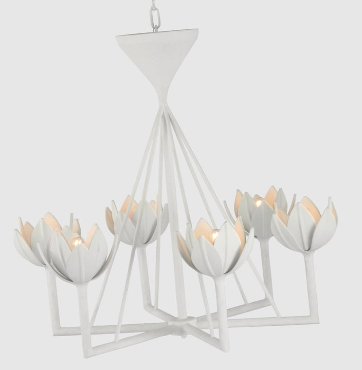 Alberto Small Low Ceiling Chandelier in Plaster White