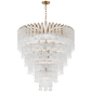Lorelei X-Large Waterfall Chandelier in Gild with Clear Glass