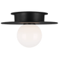 Nodes Small Flush Mount in Midnight Black with White Glass