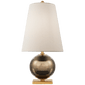 Corbin Mini Accent Lamp in Black Pearl with Cream Linen Shade