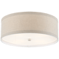 Walker Medium Flush Mount in Light Cream with Natural Linen Shade