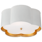 Bryce Medium Flush Mount in White and Gild with Frosted Acrylic Diffuser