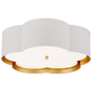 Bryce Large Flower Flush Mount in White and Gild with Frosted Acrylic
