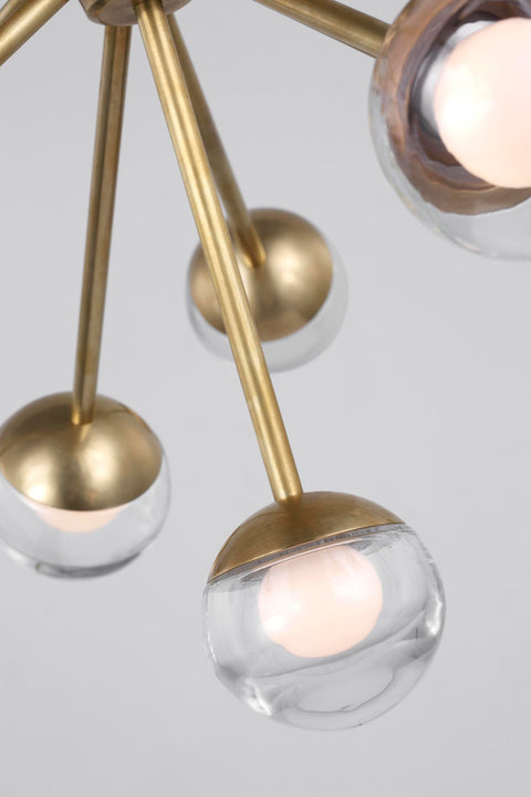 Alloway 30" Flush Mount in Soft Brass with Clear Glass