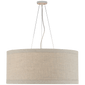 Walker Large Hanging Shade in Light Cream with Natural Linen Shade