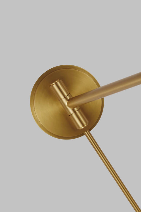 Nodes Pivot Sconce in Burnished Brass with White Glass