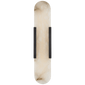 Melange 20" Elongated Sconce in Bronze with Alabaster