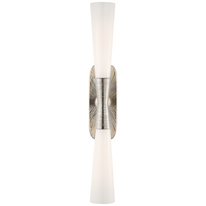 Utopia 32" Double Bath Sconce in Polished Nickel with White Glass