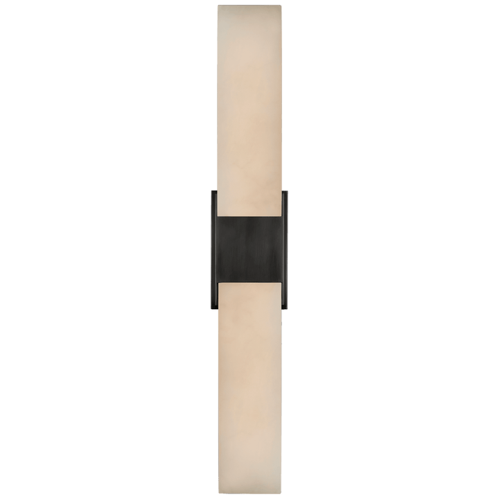 Covet Double Box Sconce in Bronze with Alabaster