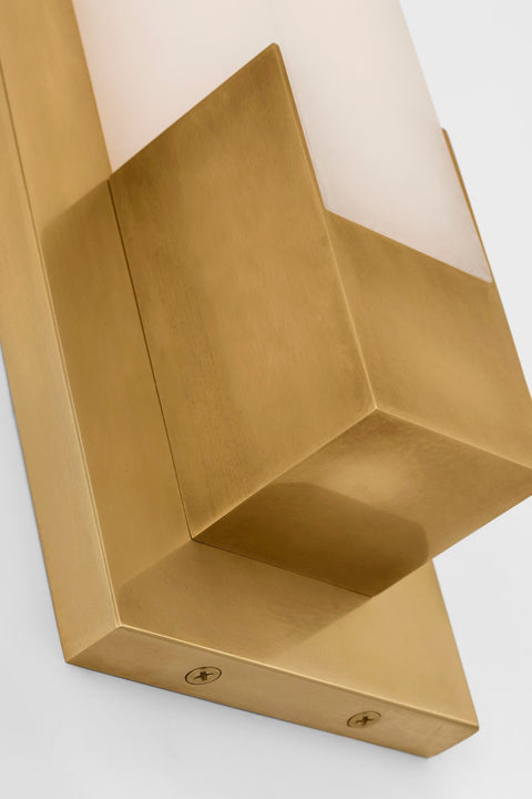 Covet 16" Bracketed Bath Light in Antique-Burnished Brass with Alabaster