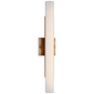 Precision 21" Bath Light in Antique-Burnished Brass with White Glass