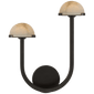Pedra 15" Asymetrical Left Sconce in Bronze with Alabaster