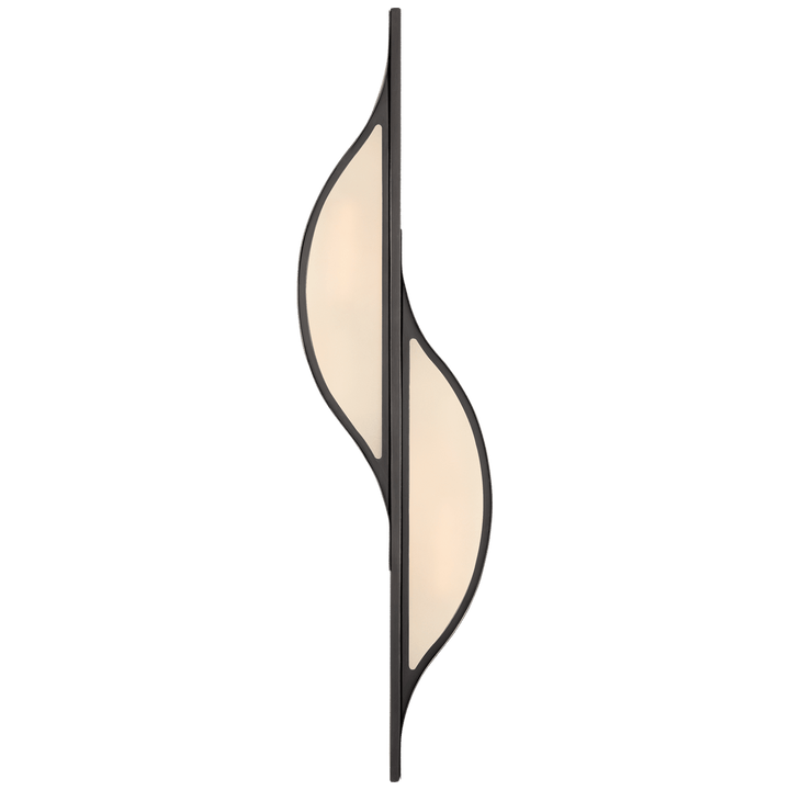 Avant Large Curved Sconce in Bronze with Frosted Glass