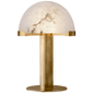 Melange Desk Lamp in Antique-Burnished Brass with Alabaster Shade