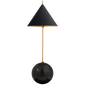Cleo Orb Base Accent Lamp in Antique-Burnished Brass with Black Shade