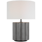 Scioto Medium Table Lamp in Oyster Stained Concrete with Linen Shade