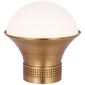 Precision Medium Table Lantern in Antique-Burnished Brass with White Glass