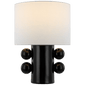 Tiglia Low Table Lamp in Black with Linen Shade
