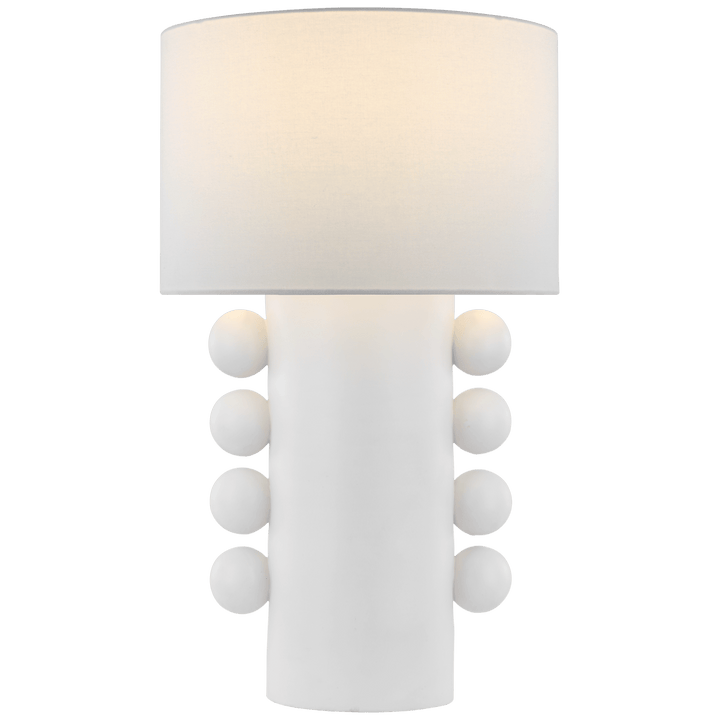 Tiglia Tall Table Lamp in Plaster White with Linen Shade