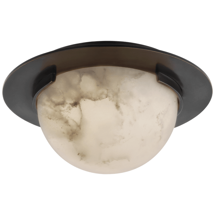 Melange 6" Solitaire Flush Mount in Bronze with Alabaster