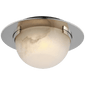 Melange 6" Solitaire Flush Mount in Polished Nickel with Alabaster
