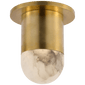 Melange Mini Monopoint Flush Mount in Antique-Burnished Brass with Alabaster