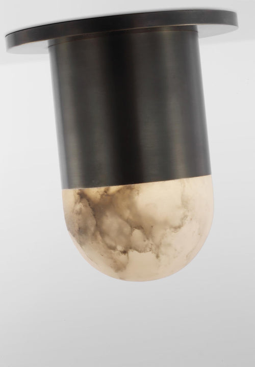Melange Mini Monopoint Flush Mount in Bronze with Alabaster