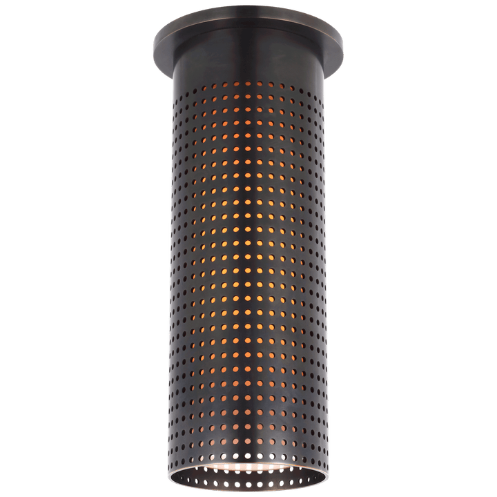 Precision Tall Monopoint Flush Mount in Bronze with White Glass