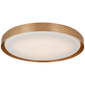 Precision 24" Round Flush Mount in Antique-Burnished Brass with White Glass