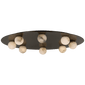 Pertica 30" Eight Light Flush Mount in Mirrored Bronze with Alabaster