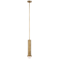 Precision Petite Elongated Pendant in Antique-Burnished Brass with White Glass