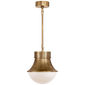 Precision Small Pendant in Antique-Burnished Brass with White Glass