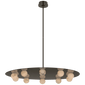 Pertica 36" Ten Light Chandelier in Mirrored Bronze with Alabaster